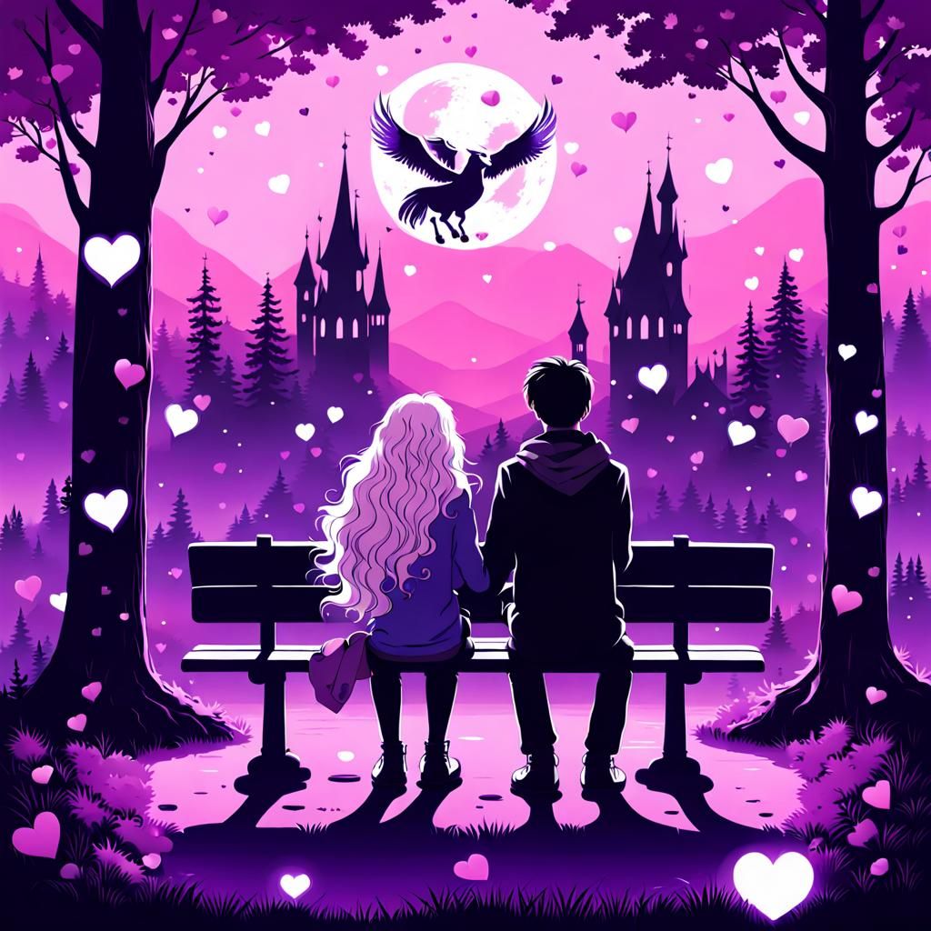 Harry Potter and Luna Lovegood: A Purple Digital Romance