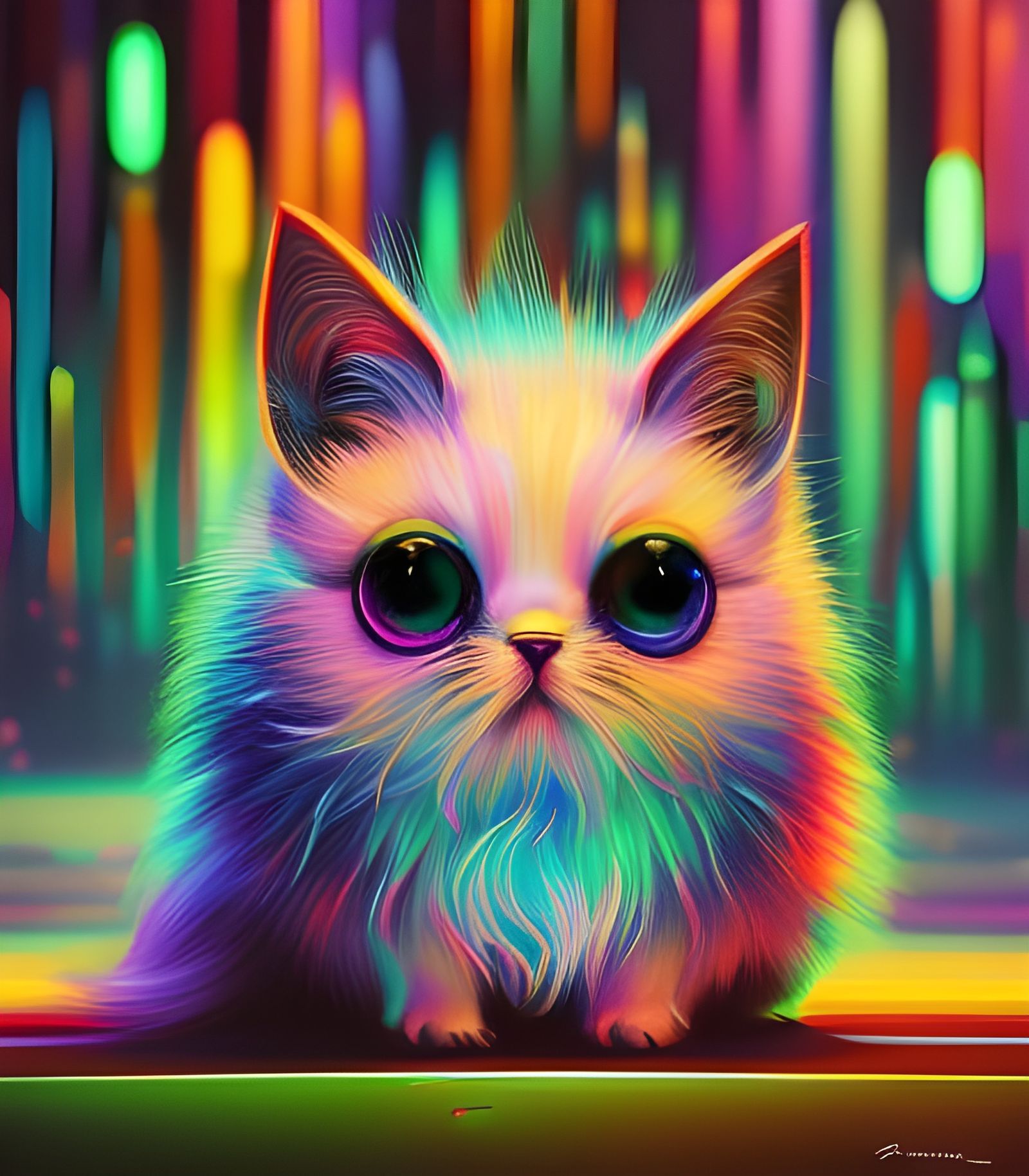 Neon Hedgehog DJ Portrait in Whimsical Style