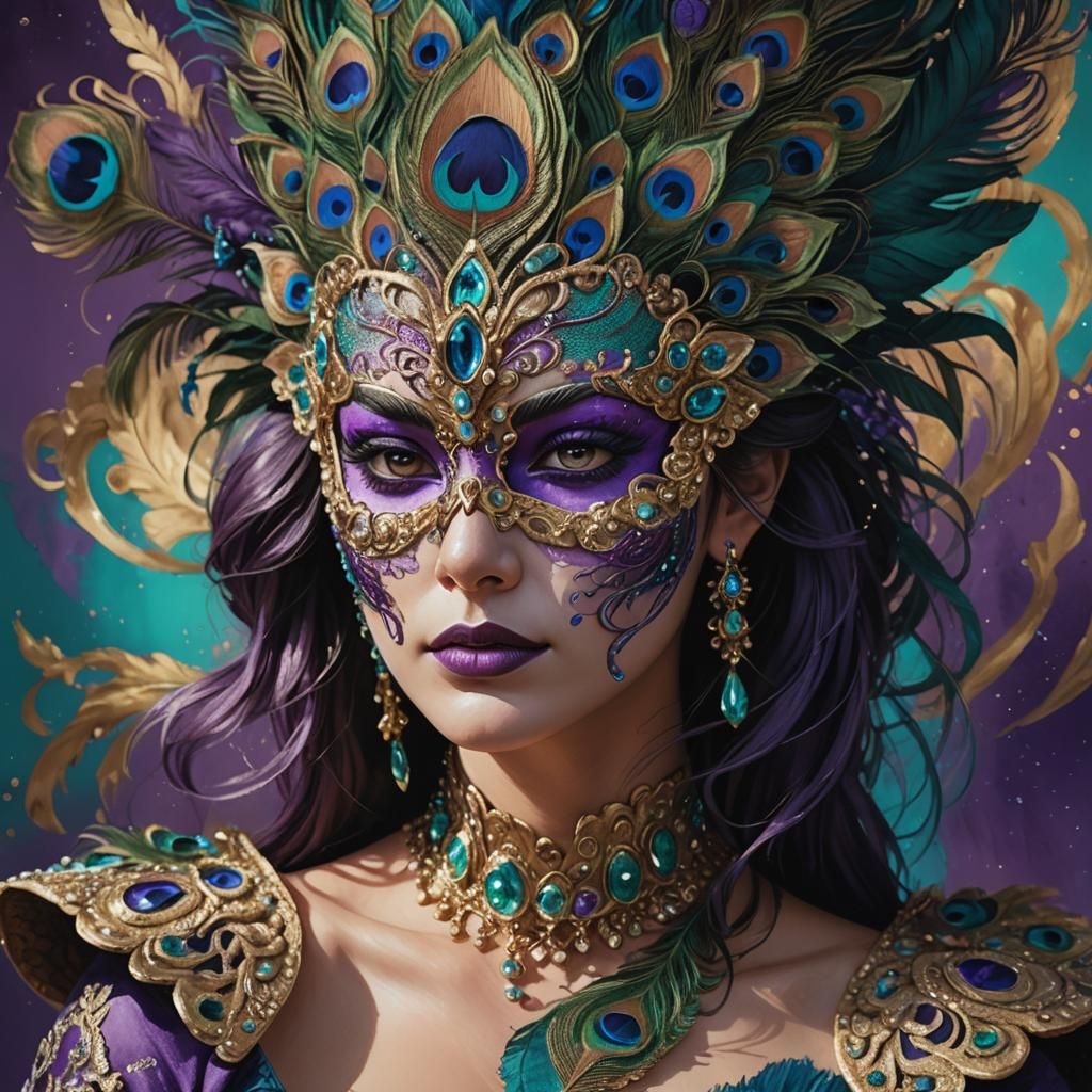 Ornate Mask Macro Shot in Hyperrealistic Style