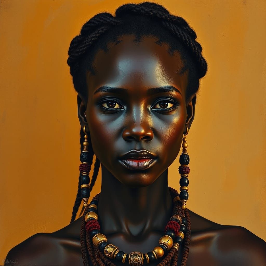 African Woman Portrait in Contemporary Style