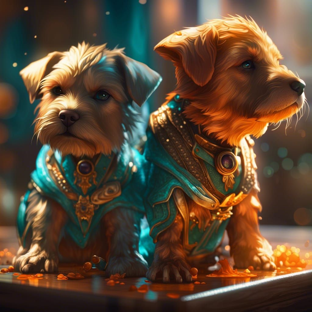 Hyperdetailed St. Bernard Puppy Concept Art