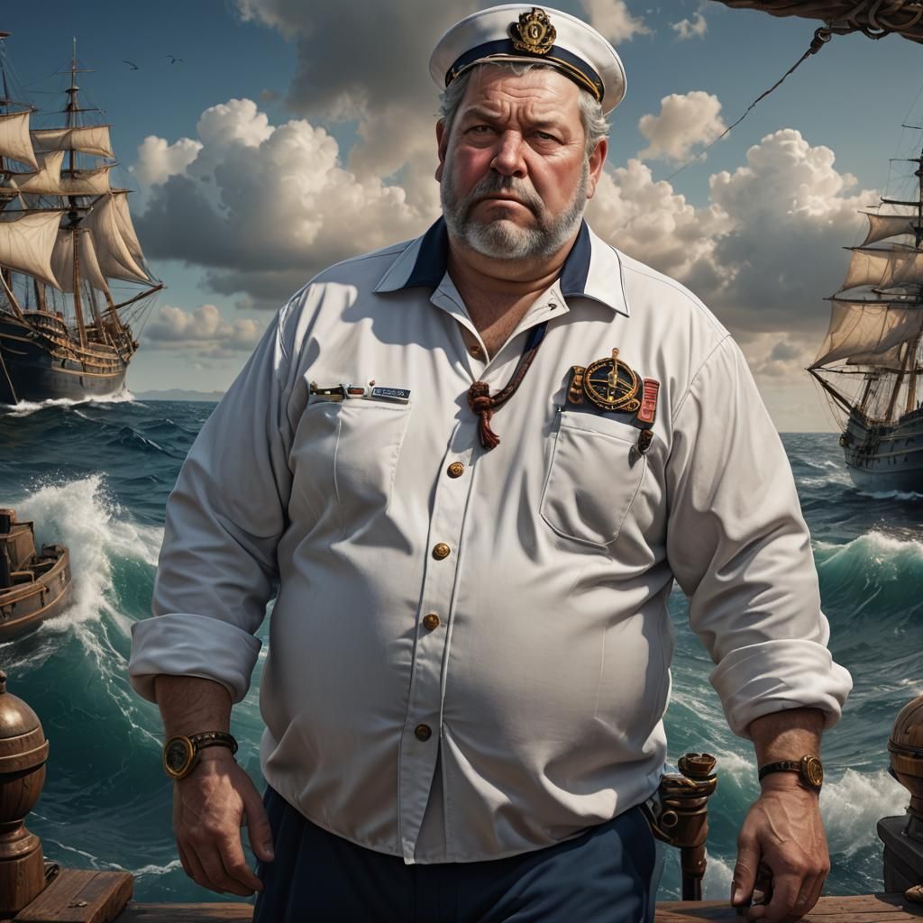 Hyperrealistic Portrait of a Mature Sailor