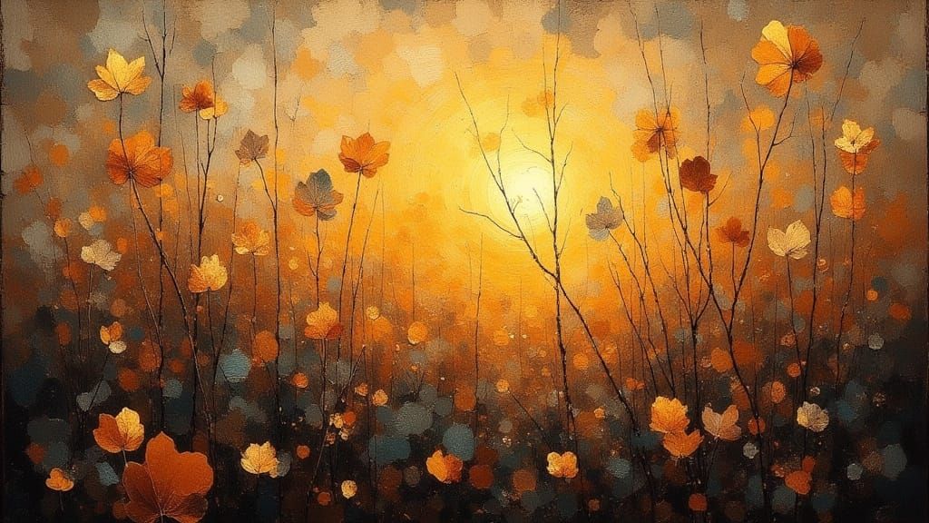 Ephemeral Sunset Landscape in Impressionist Style