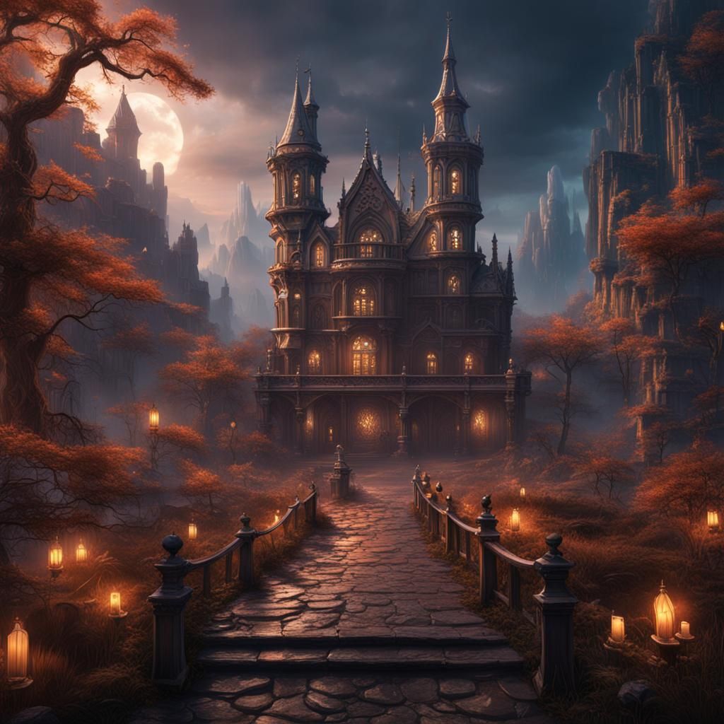 Fantastical Matte Painting of Good and Evil