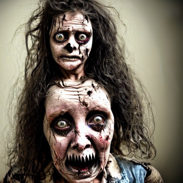 Terrifying Woman with Wild Eyes Portrait