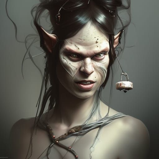 Goblin Portrait in Hyperdetailed Digital Art Style