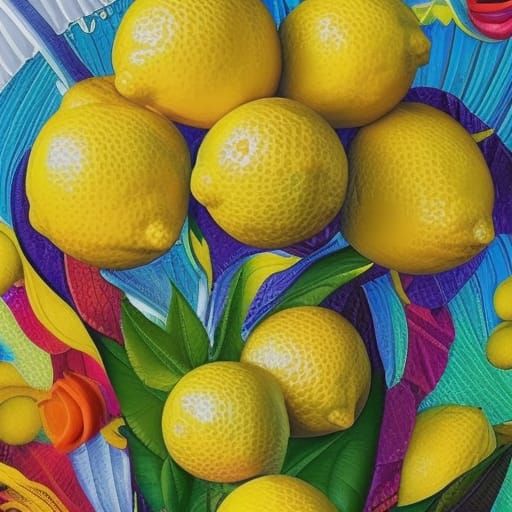 Dramatic Digital Painting of a Single Lemon