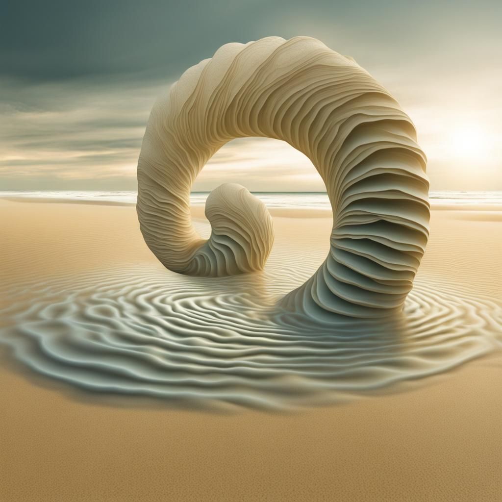 Surreal Flying Sandcastles on a Gelatinous Sea