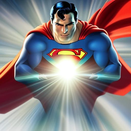 Superman Intercepts Grenade: Hyperrealistic Splash Art