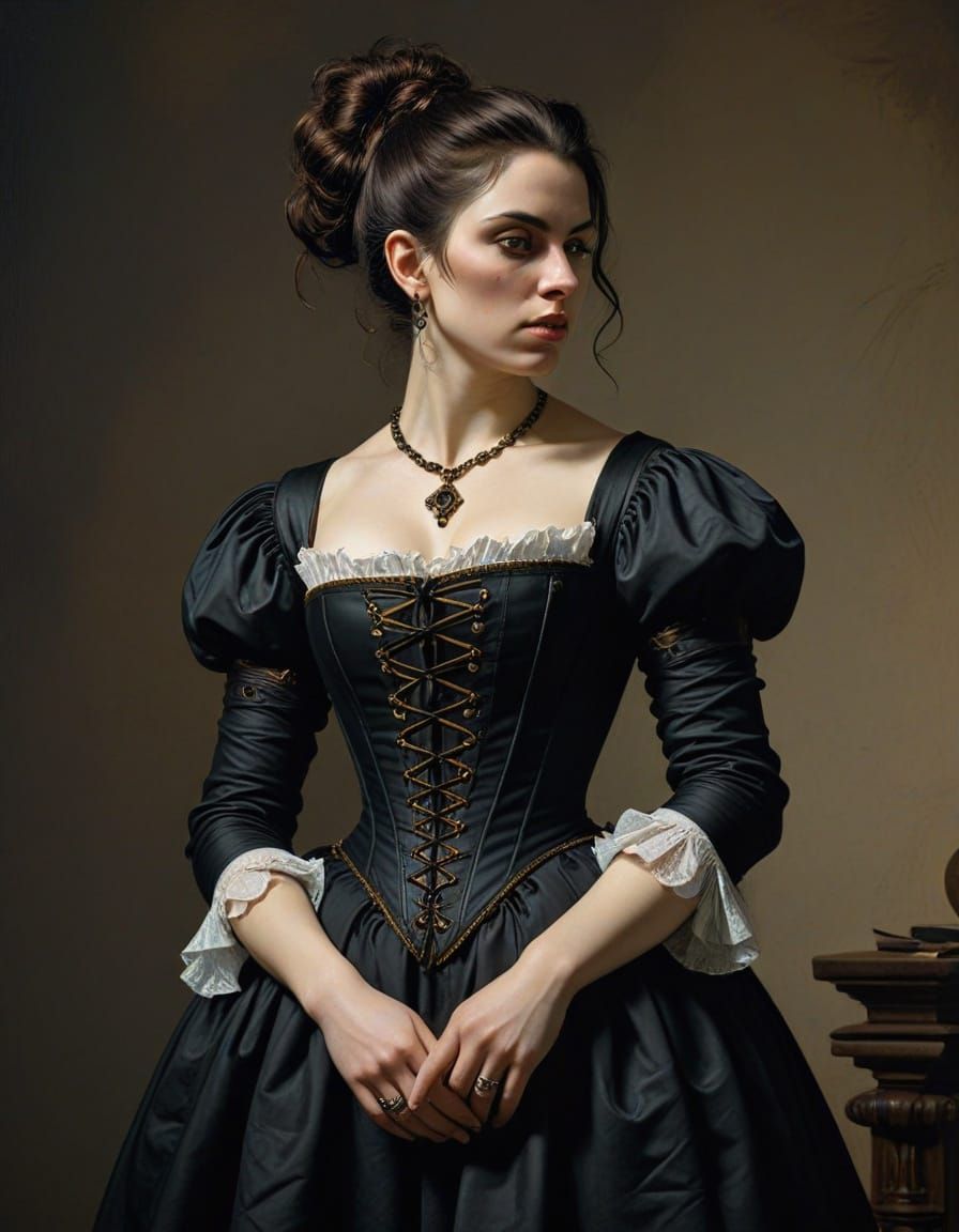 Gothic Punk Woman in Baroque Style