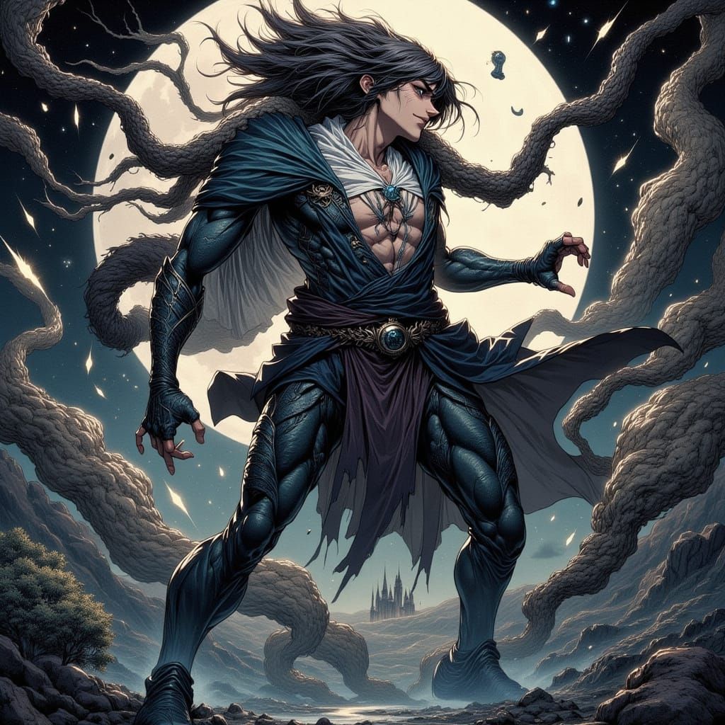 Superhero Unleashes Power Amidst Eldritch Fractals