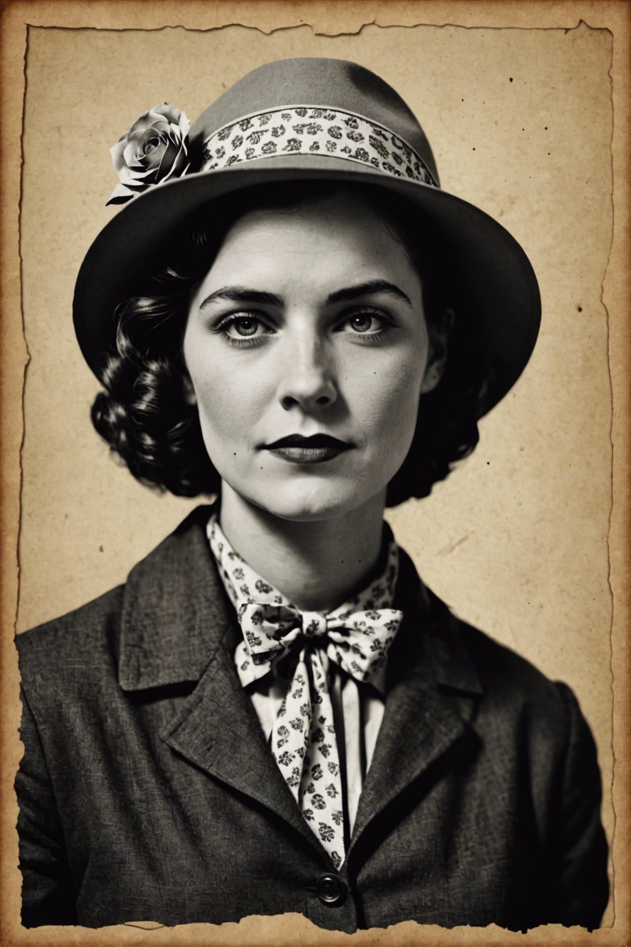 Minimalist Paper Rosie Illustration