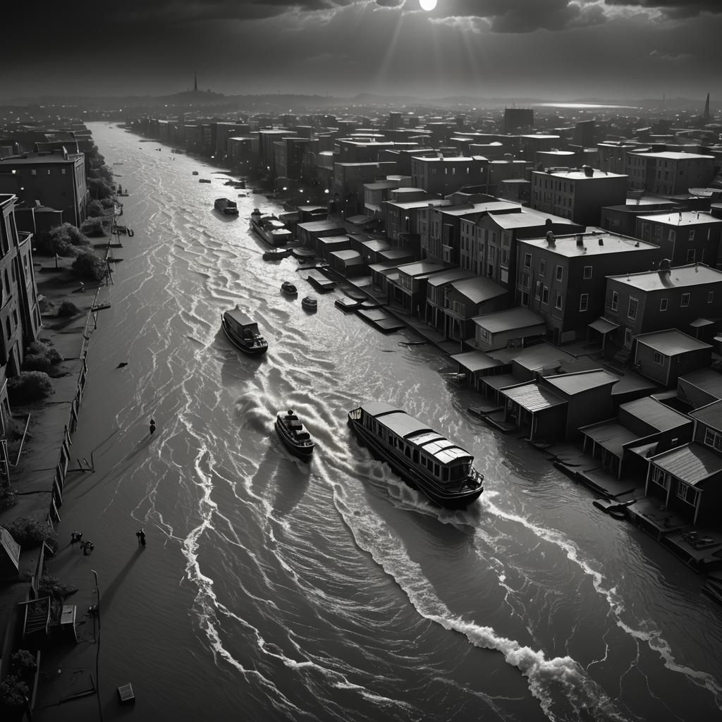 Noah's Flood in Film Noir Style