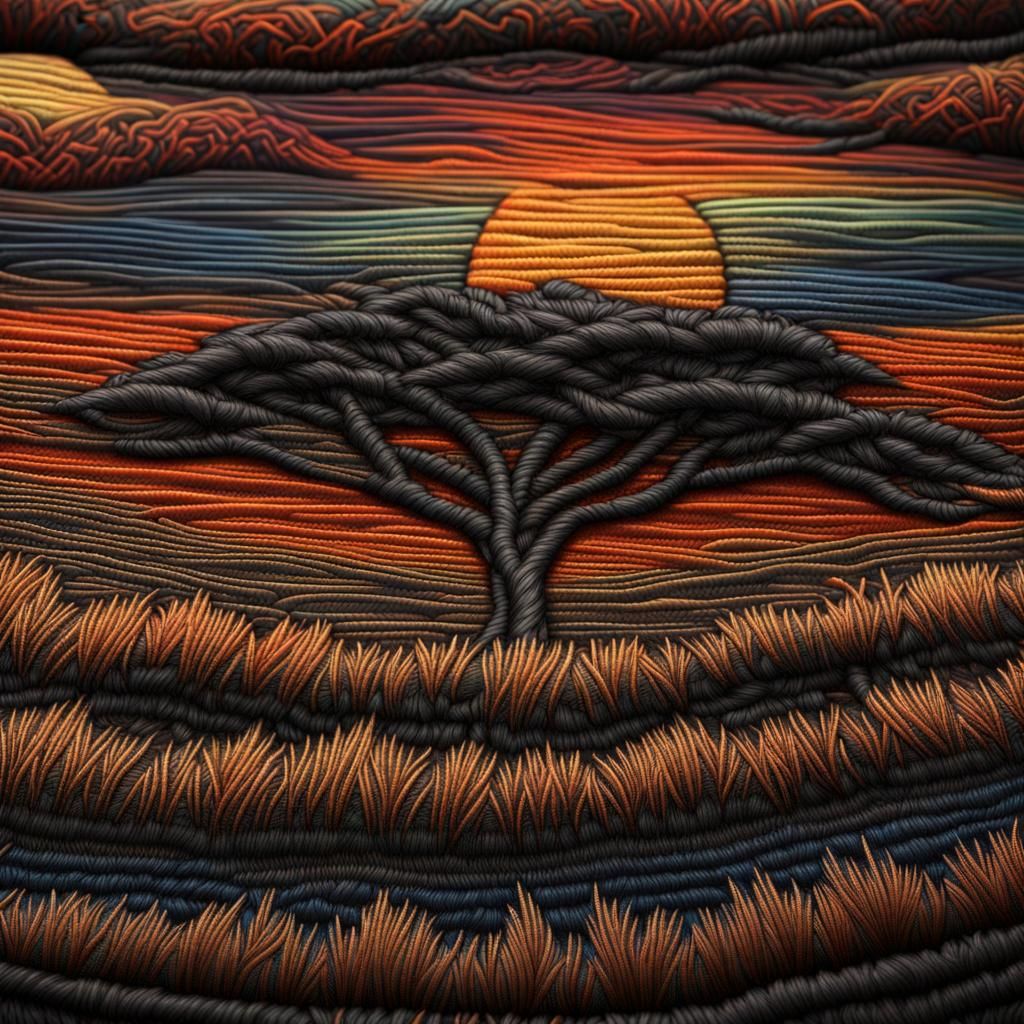 African Savannah Embroidered Jean Jacket Art