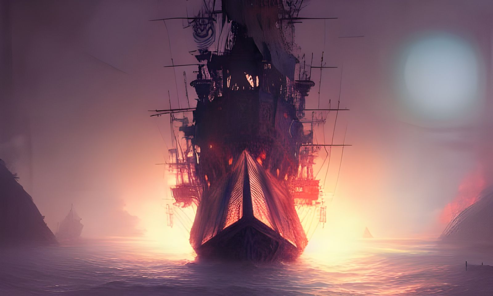 Mysterious Ghost Ship Fantasy Art