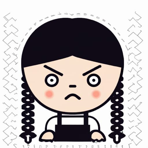 Wednesday Addams Kawaii Emoji Icon
