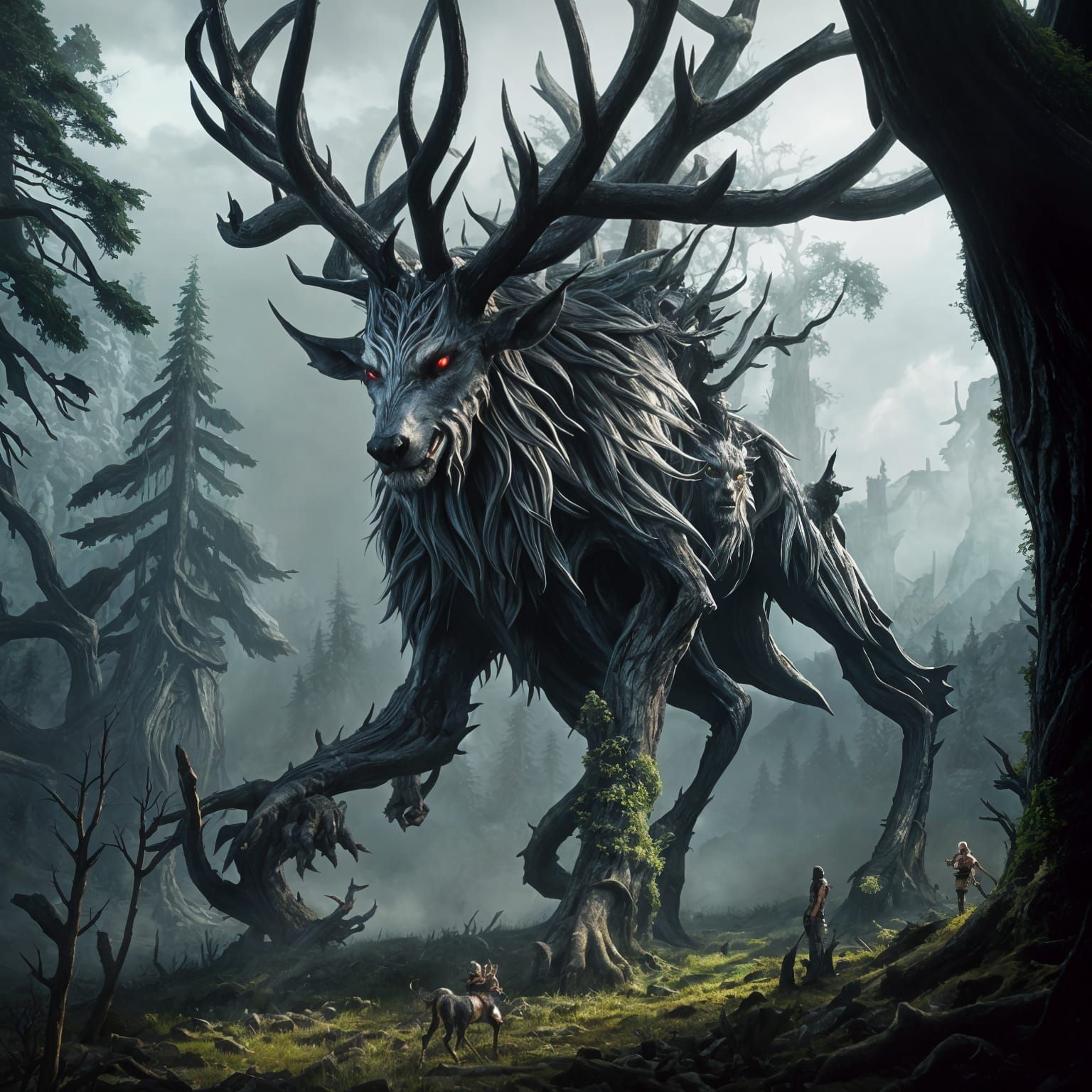 Mighty Forest God in Ominous Forest