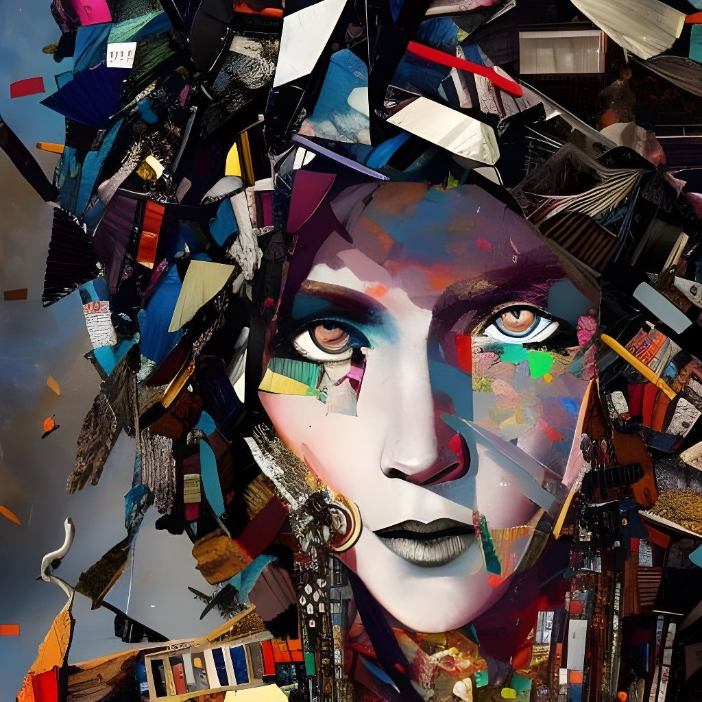 Magazine Collage of a Goth Girl in Maximalist Style