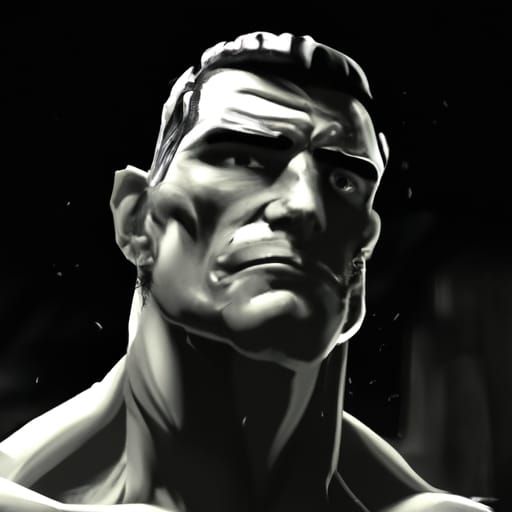 Noir Filter Gigachad Bodybuilder Portrait in 8K
