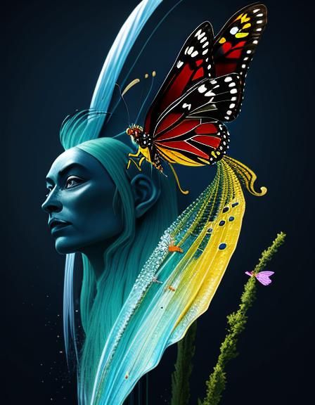 Majestic Alien Butterfly with Magical Details