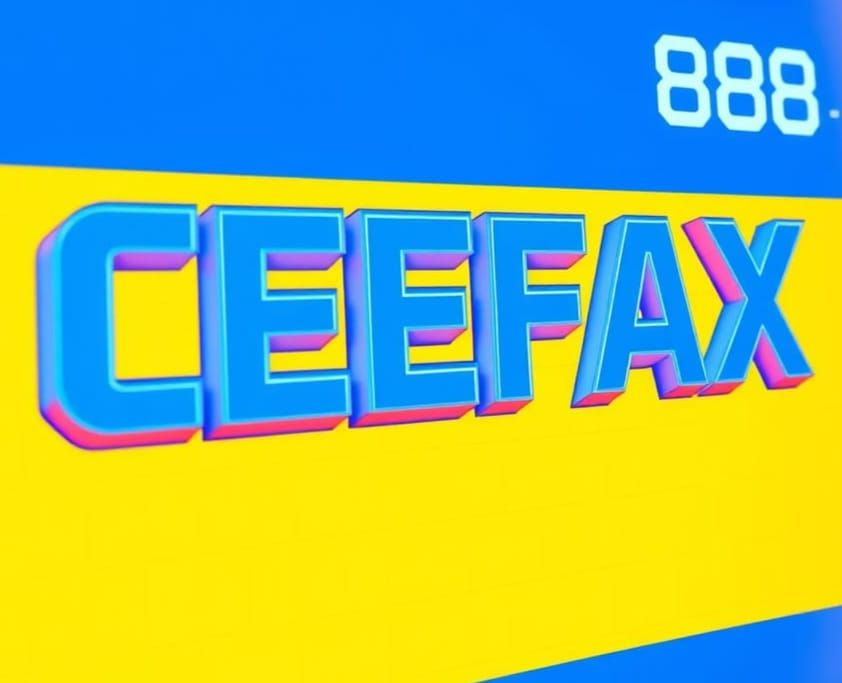 Retrofuturistic TV Display with Amplified Blocky Text