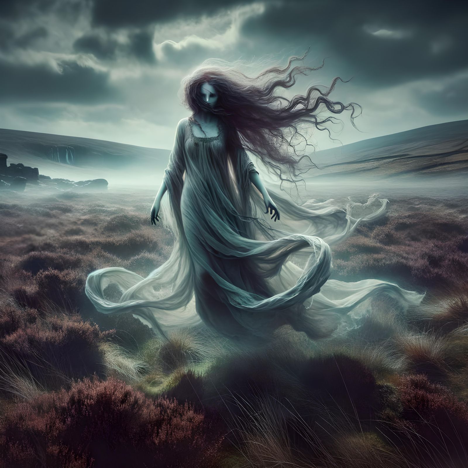 Banshee Haunting the Moors of Ireland