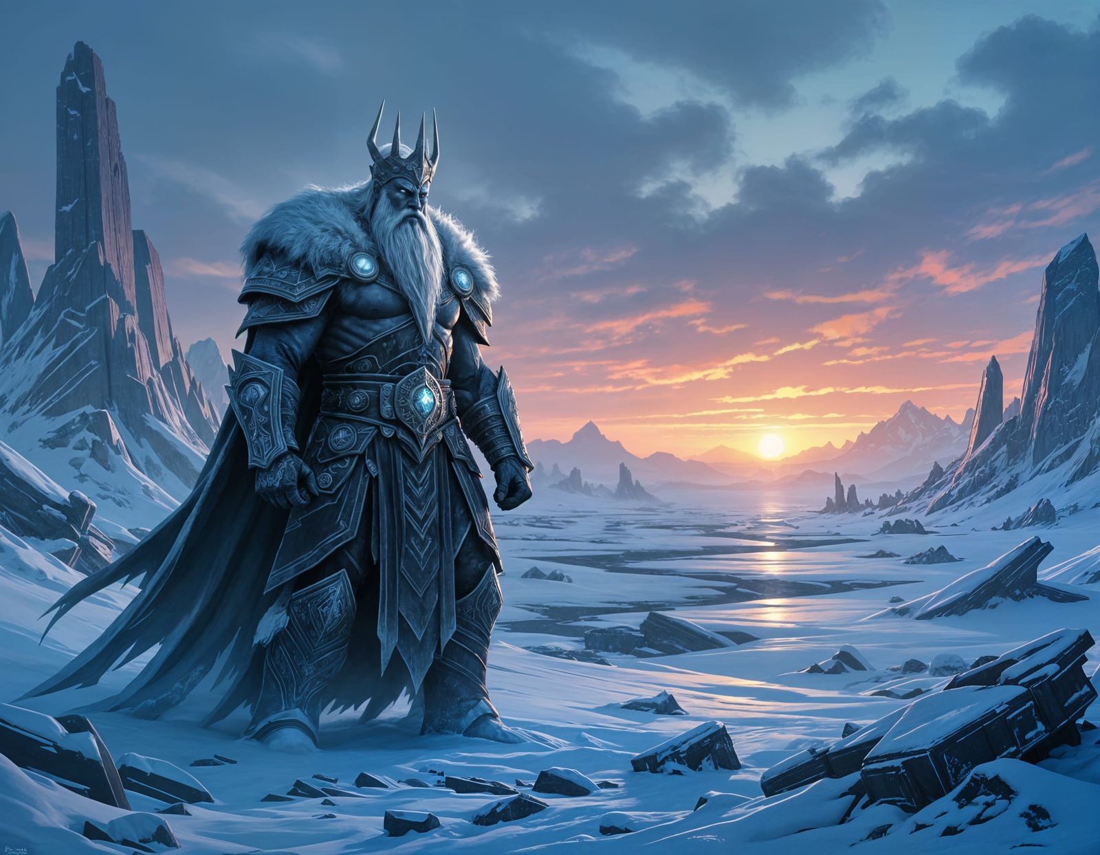 Frost Giant King in Post-Apocalyptic Wasteland