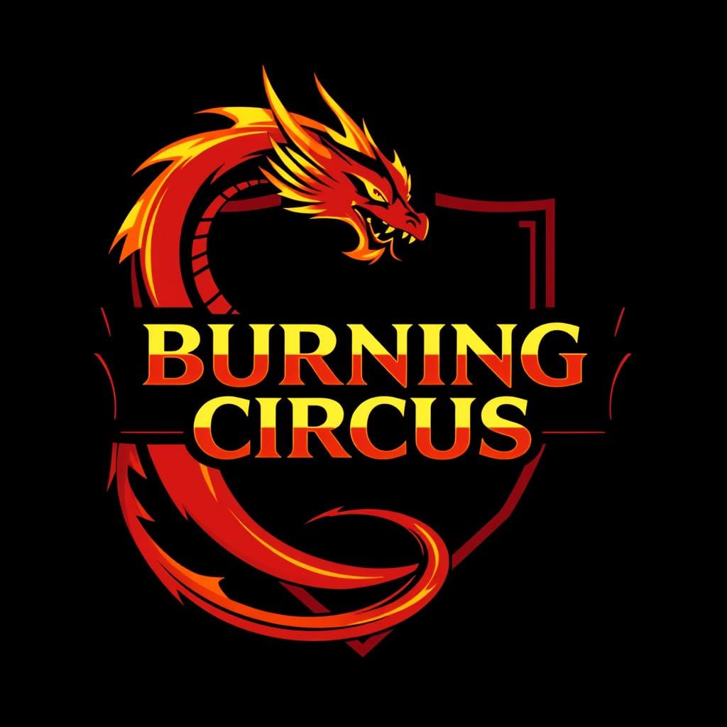 Burning Circus Logo Design in Fiery, Abstract Style