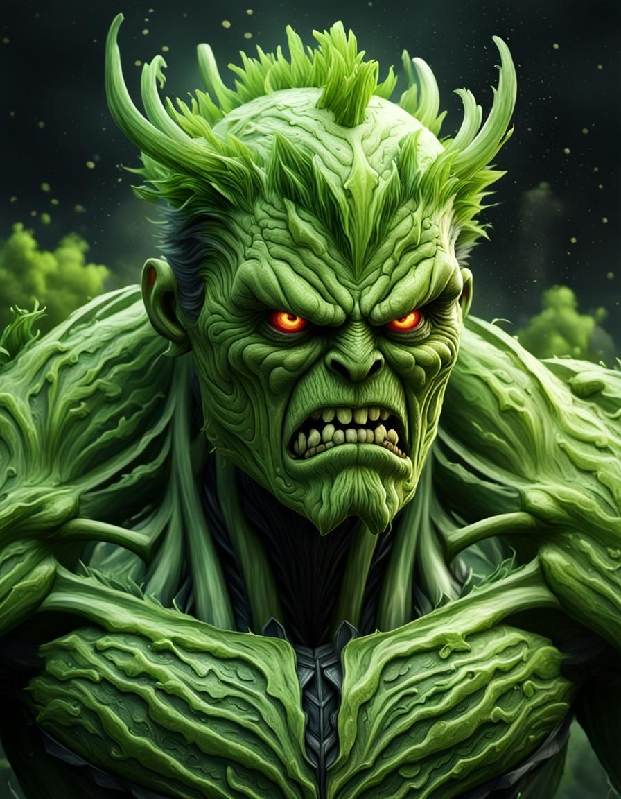 angry celery humanoid