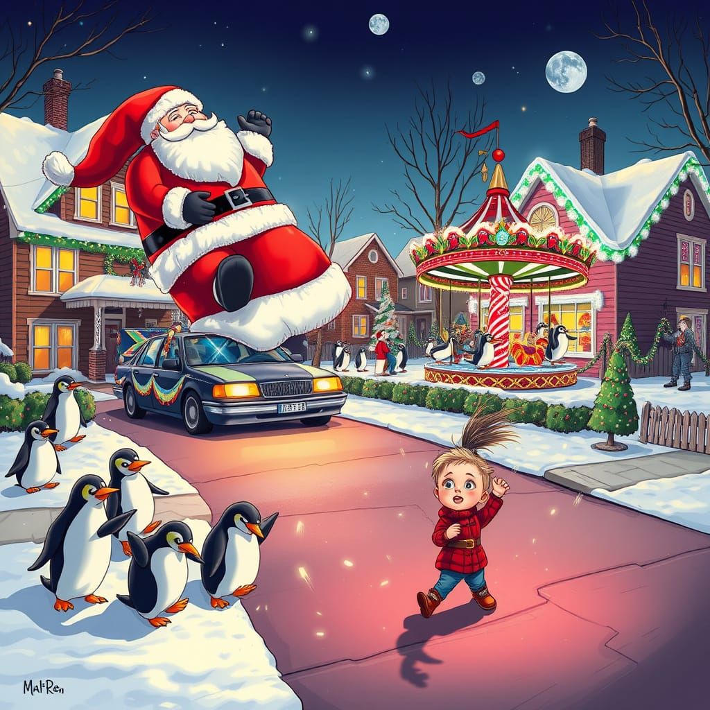 Christmas Chaos Erupts in Neighborhood Display