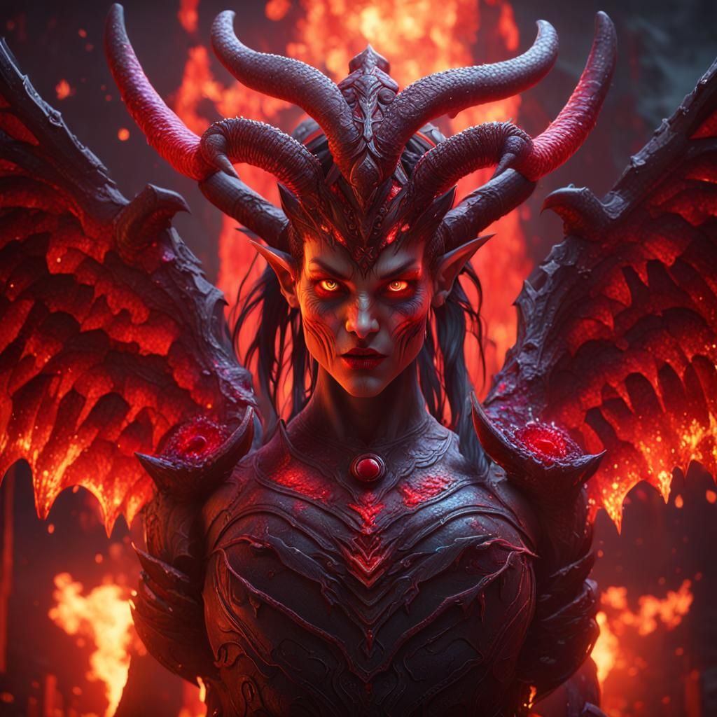 Diablo and Lilith: Epic 3D Fantasy Art