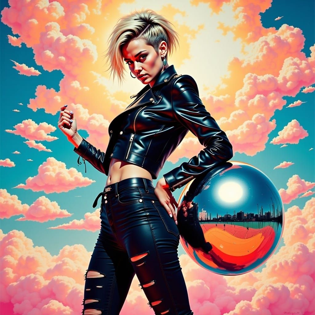 <lora:Bright n Lively:1.0>miley Cyrus with her wrecking ball, bright