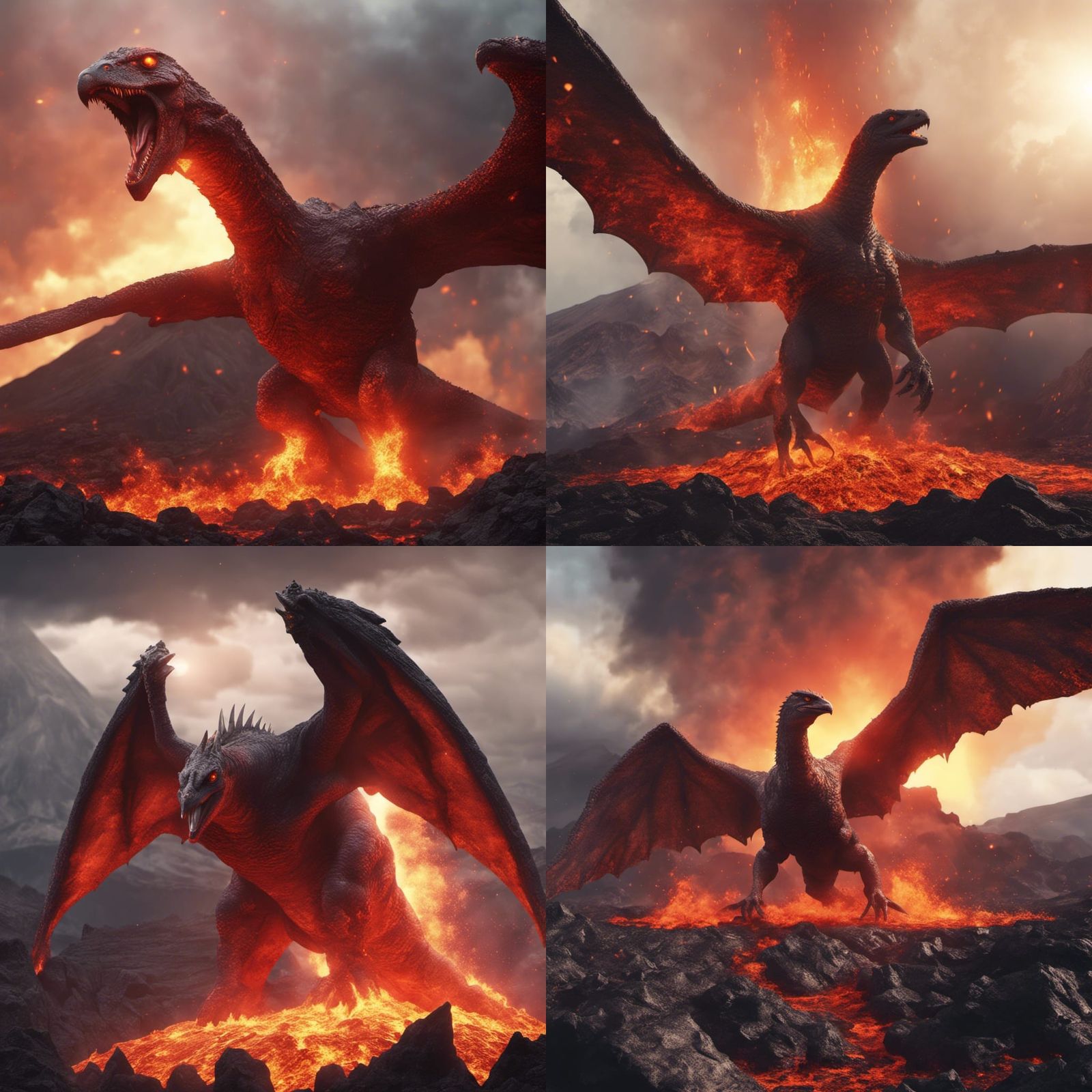 Rodan Emerges: Fiery Volcano Monster in 4K