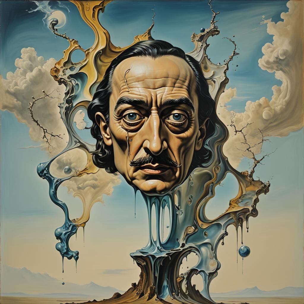 Surreal Melting Landscape in Salvador Dali Style