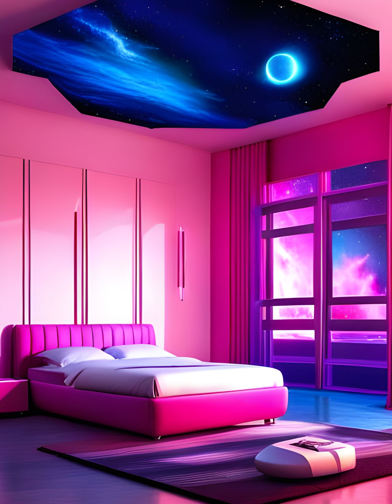 Fantasy vaporwave bedroom