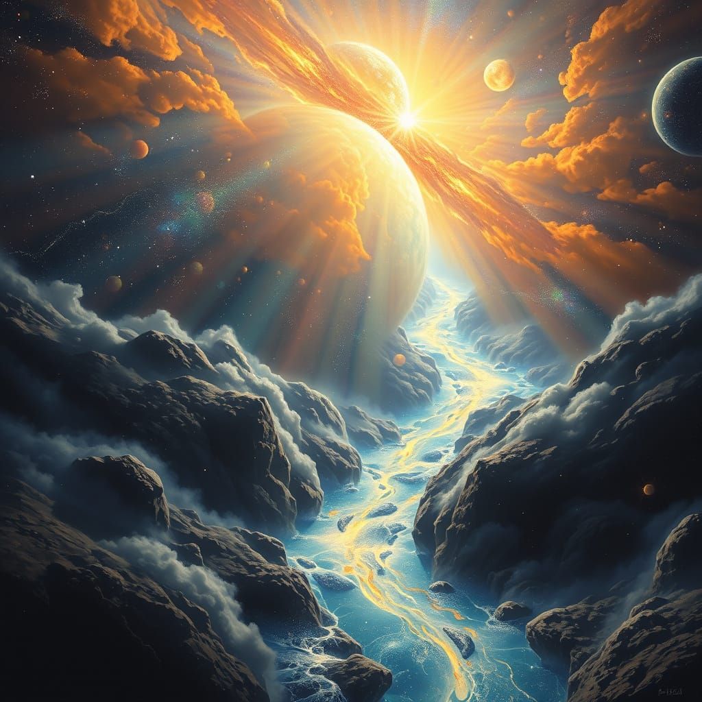 Cosmic River of Stardust and Nebulae in Space