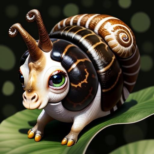 Surreal Snail Giraffe Hybrid Creature in 3D