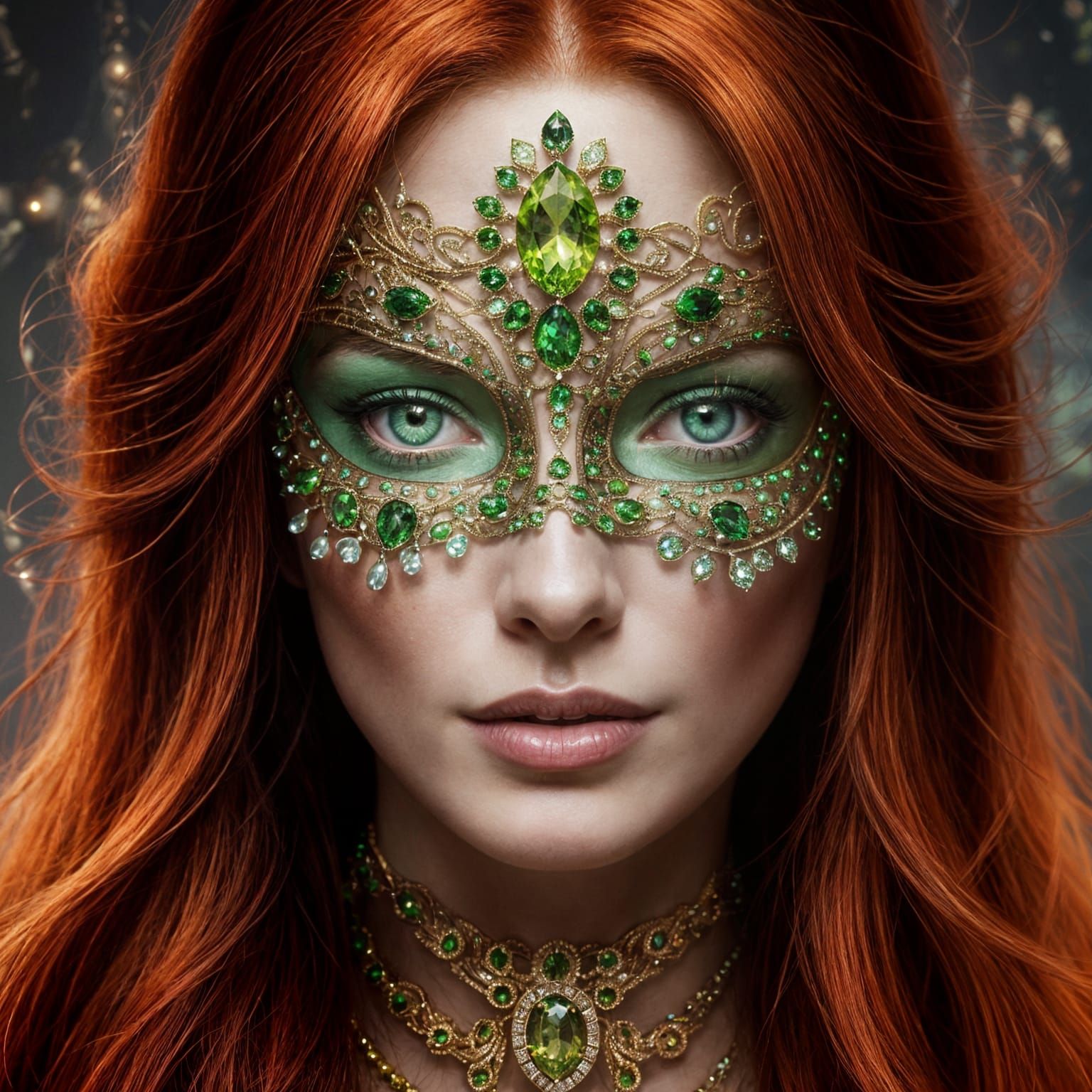 Woman with Carnival Mask: Hyperrealistic CGI Portrait