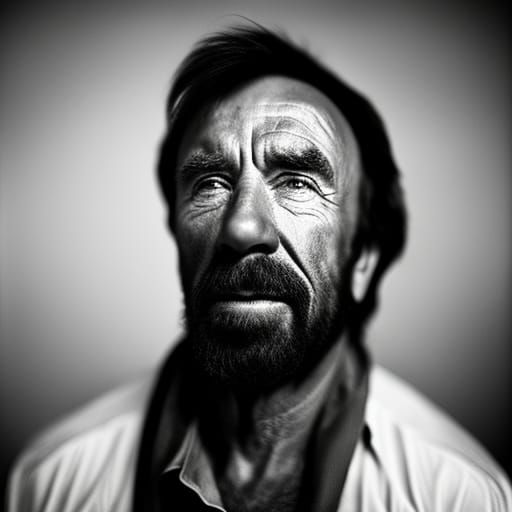 Intense Portrait of Chuck Norris in Natural Light