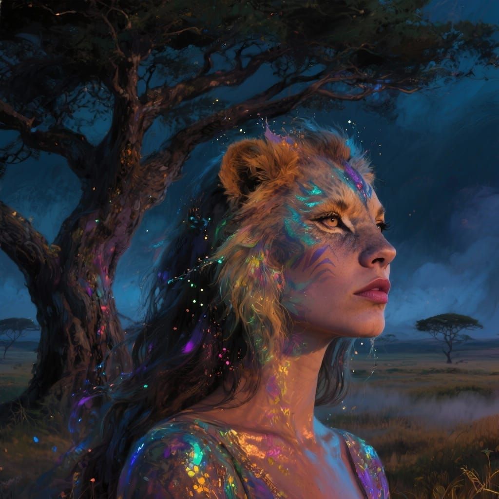 Double exposure professional photography of an close up port...