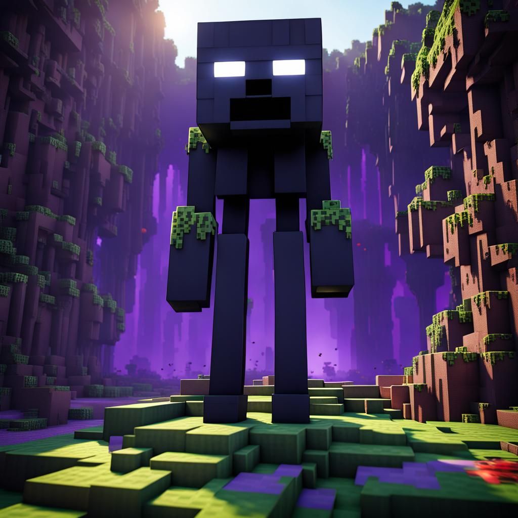 Detailed Minecraft Enderman Matte Painting