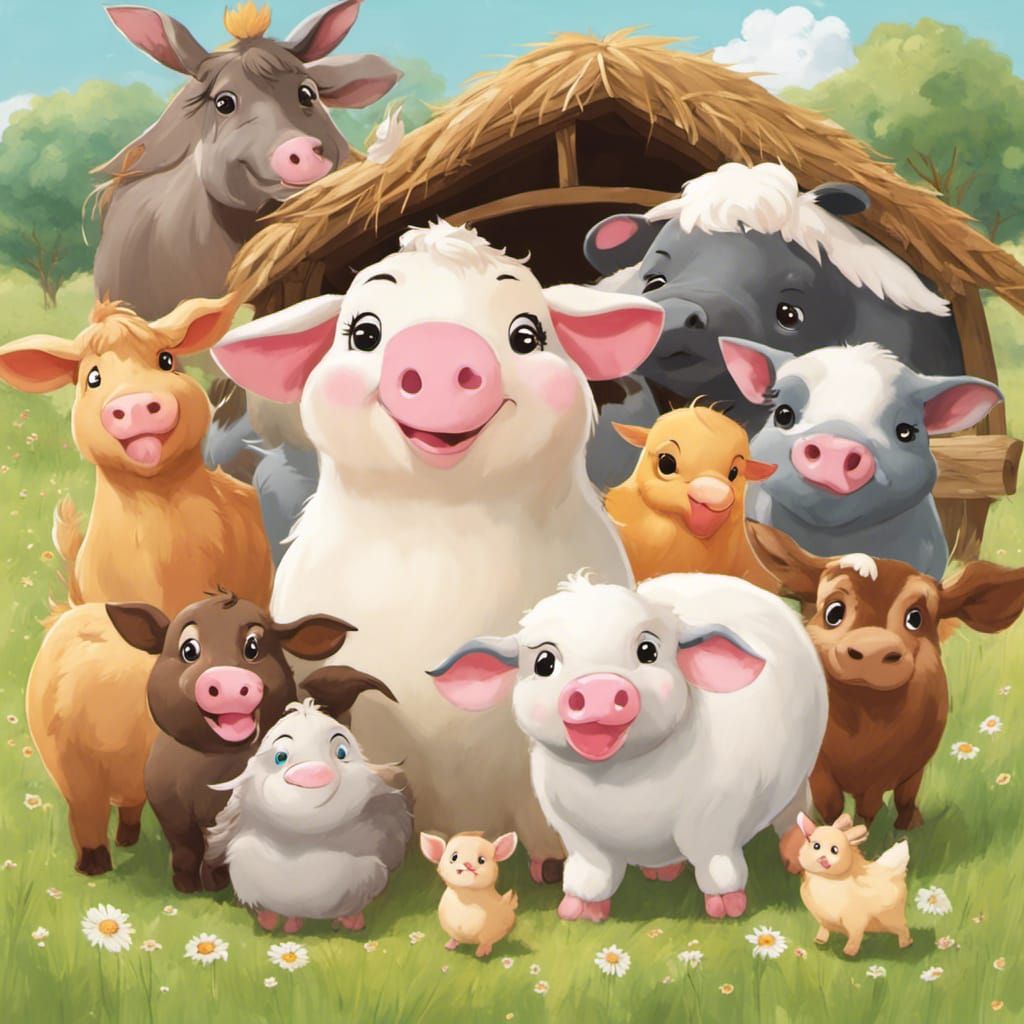 Adorable Baby Farm Animals with Disney Eyes