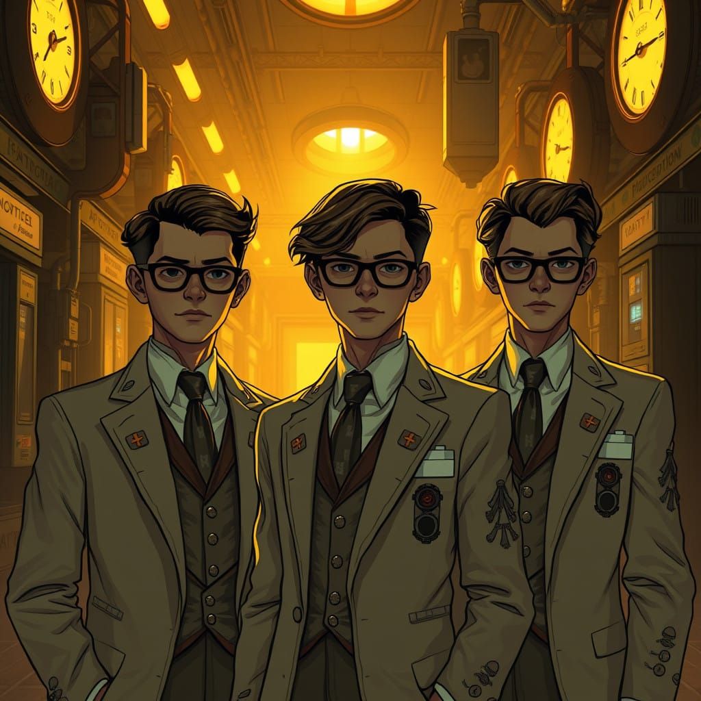 Doctors in Cyberpunk Hospital with Quilling Details