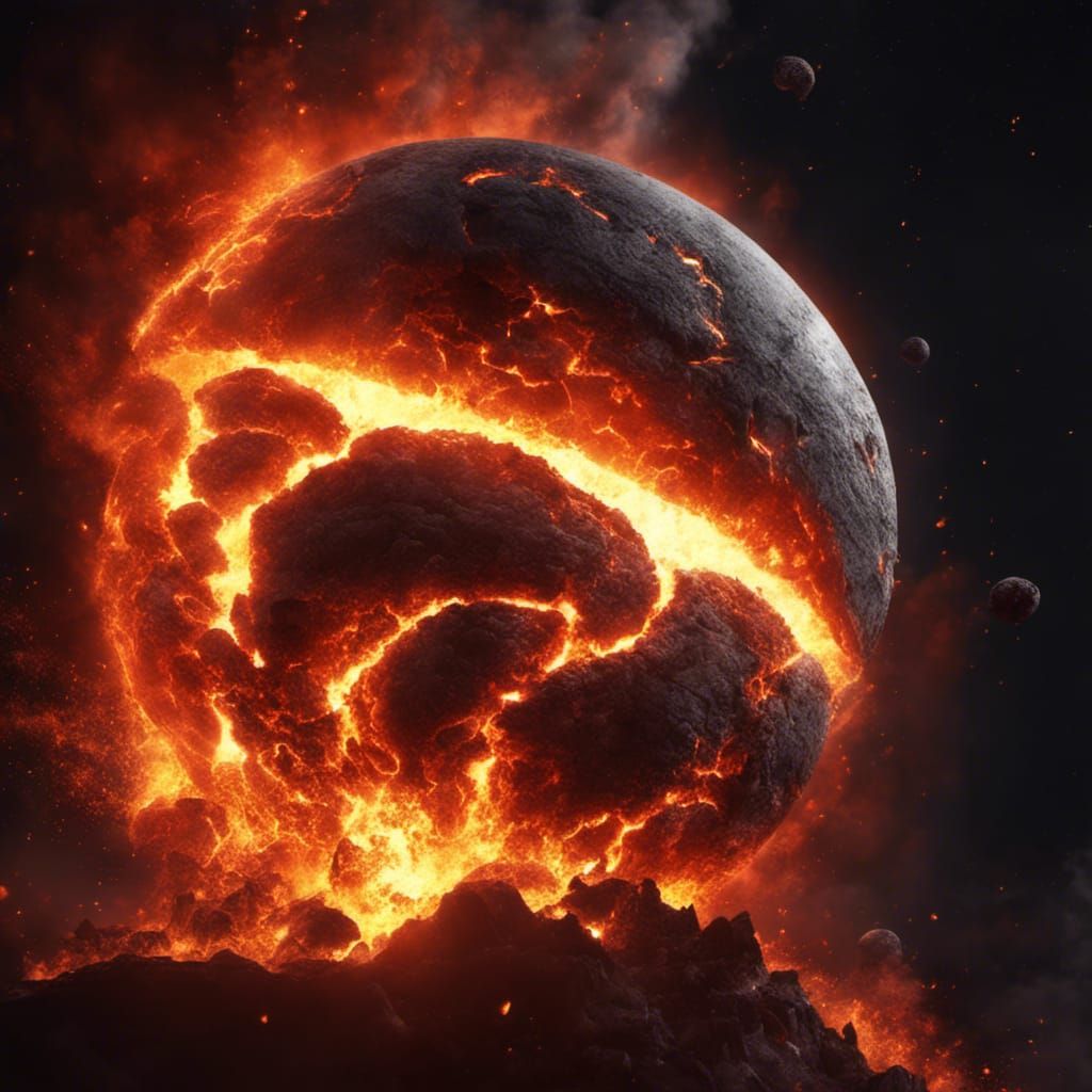 Exploding Planet in Dramatic Digital Matte Painting