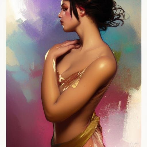 Dominican Princess Portrait as Abstract Oil Painting