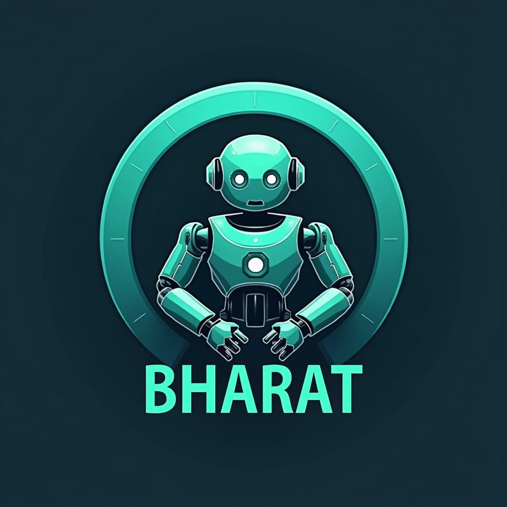 Futuristic Robot Logo for Rescue Project in Teal