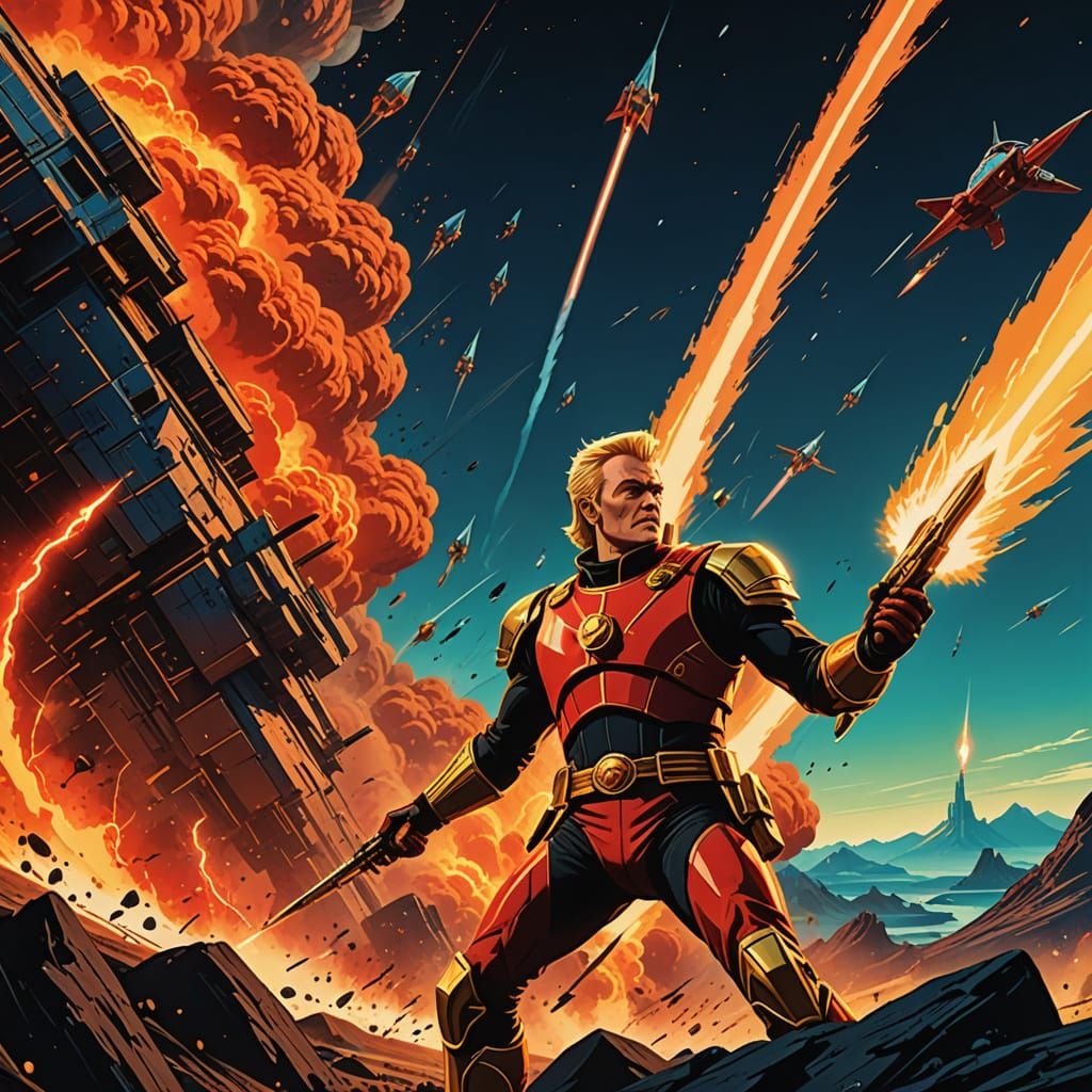 Flash Jordan Battles Ming: A Sci-Fi Film Still