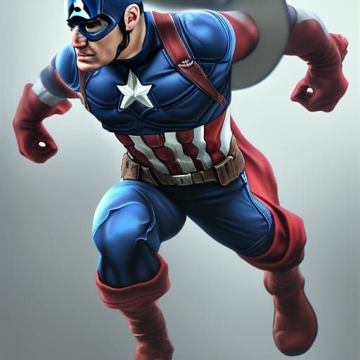 Photorealistic Captain America Airbrush Art