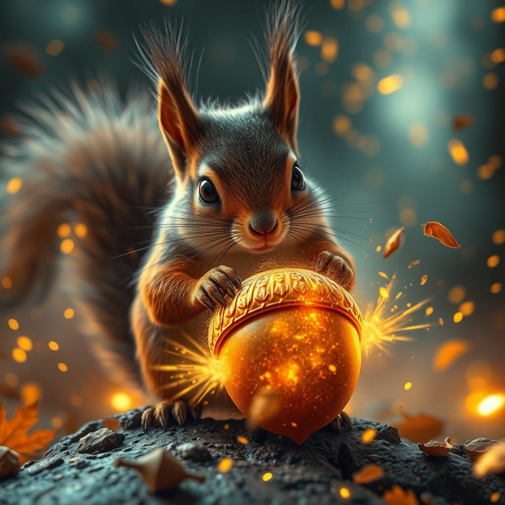Squirrel's Epic Acorn Heist: Cinematic Explosion