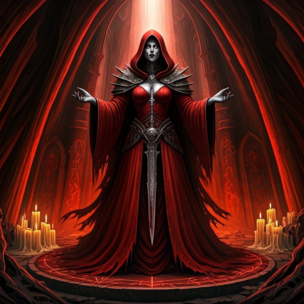 Drow Goddess in Obsidian Shrine